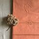 Old linen and cotton sheet terracotta