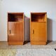 Art Deco pair of bedside tables in light oak by A. Gardner & Son