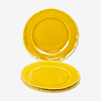 4 flat plates ocher yellow
