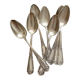 8 silver-plated metal soup spoons SFAM with acanthus and monogram decoration