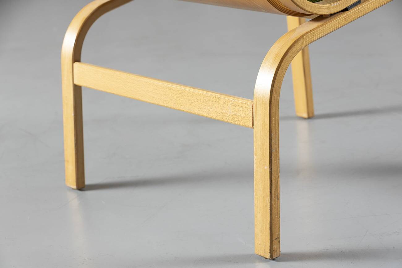 Bentwood chair in green upholstery Bill Stephens style, Denmark, 1970s