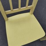 Pair of wooden and yellow formica chairs