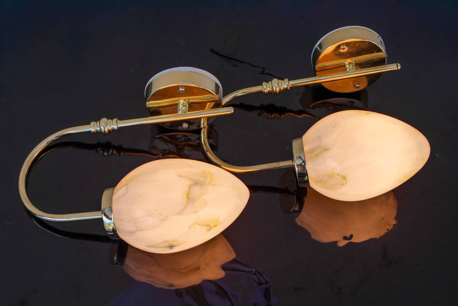 Vintage Scandinavian wall lights, 1980s, set of 2