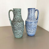 Set of Two Pottery Fat Lava "Supercolor" Vases by Scheurich Germany WGP