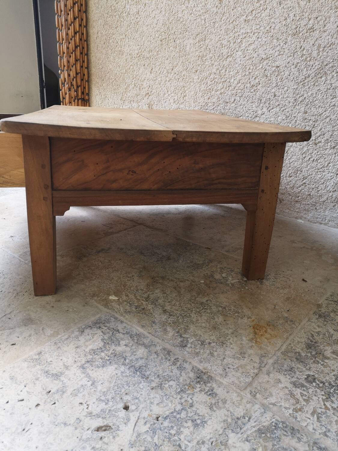 Walnut and oak coffee table.