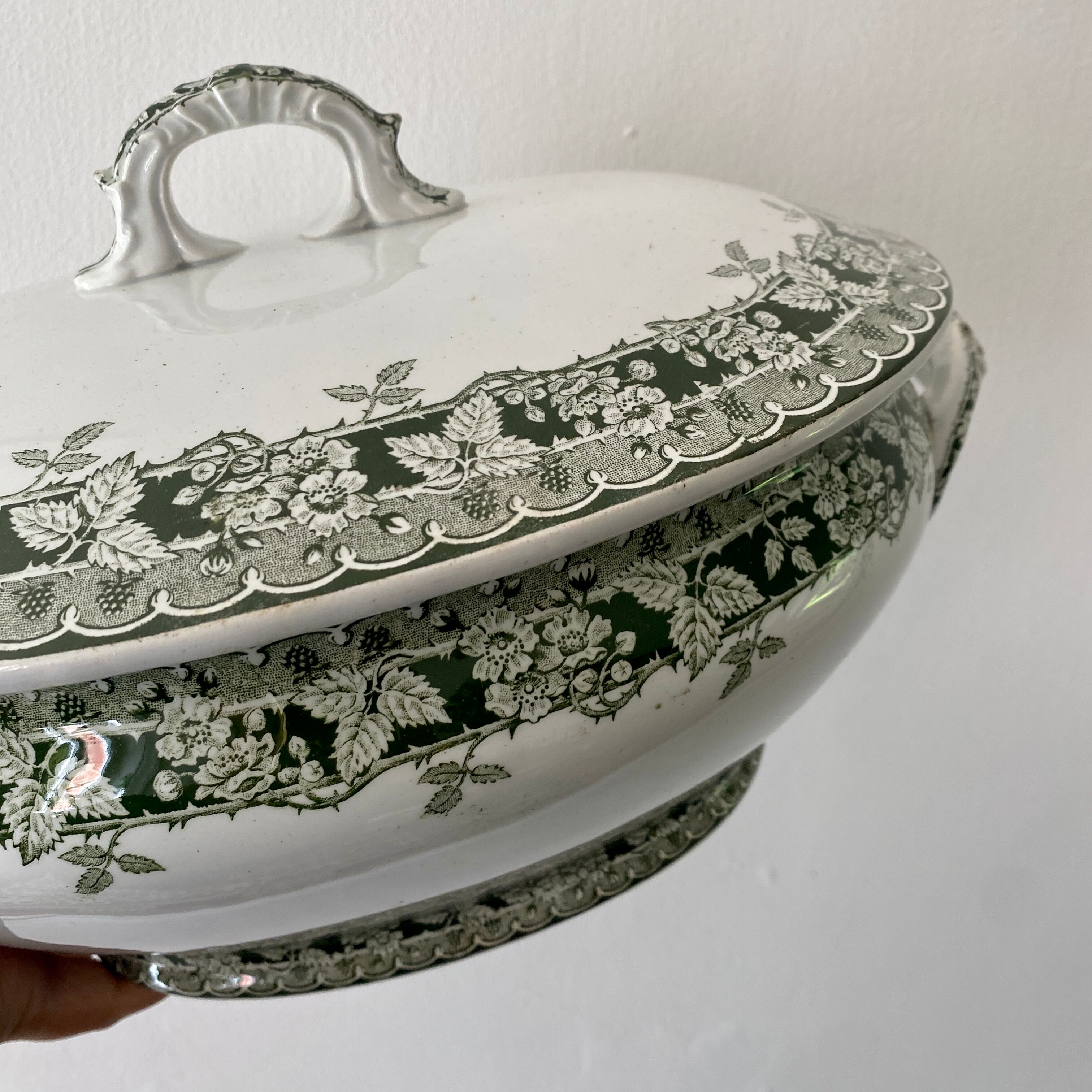 Large old tureen in iron earth, model Murier de Saint amand