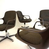 Set of 5 Chromcraft office armchairs