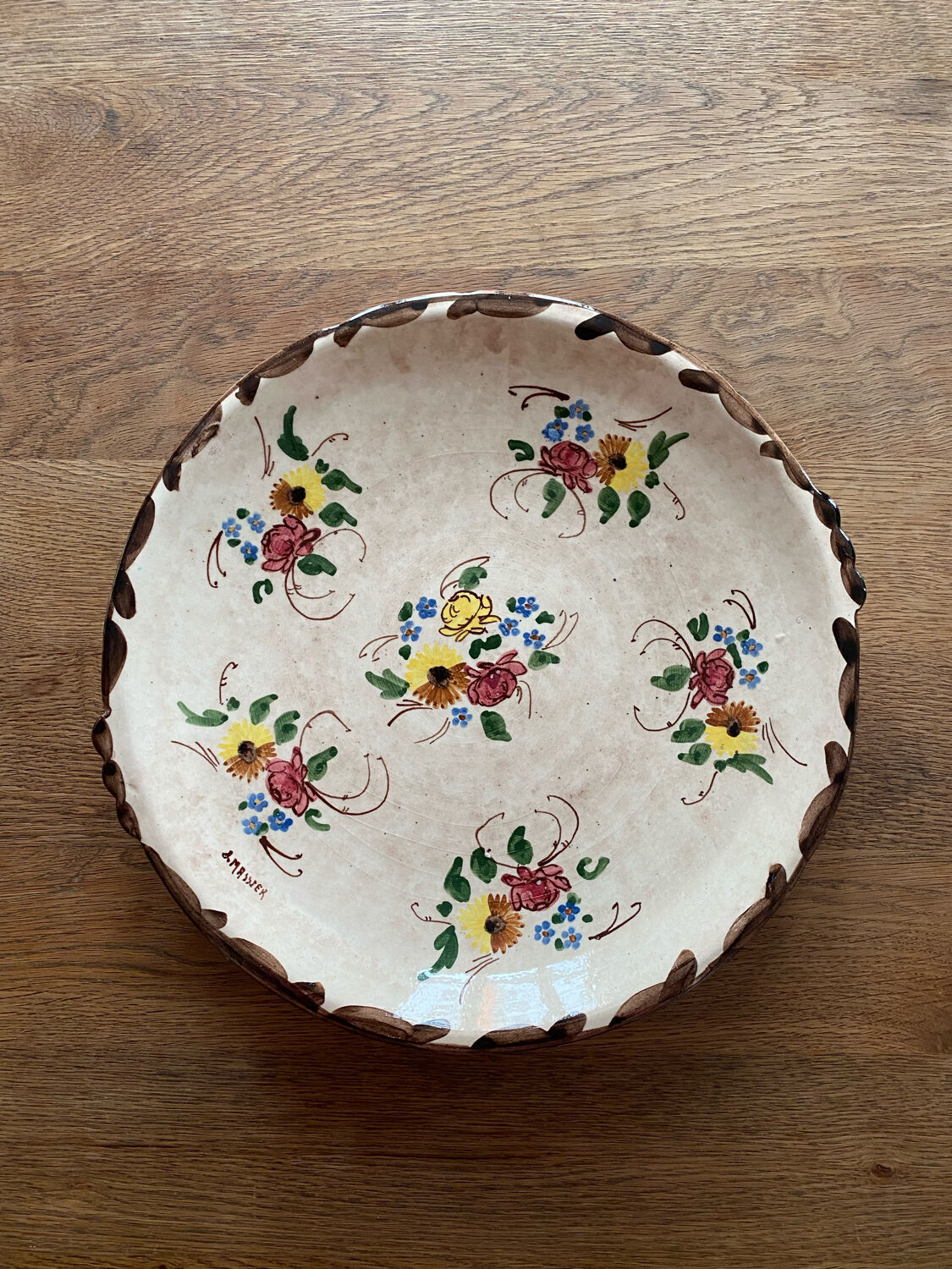 Vallauris ceramic dish signed jerôme massier