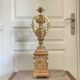 Antique Large Cassolette Lamp Empire Greek Roman Gilded Wood 19th Century 60