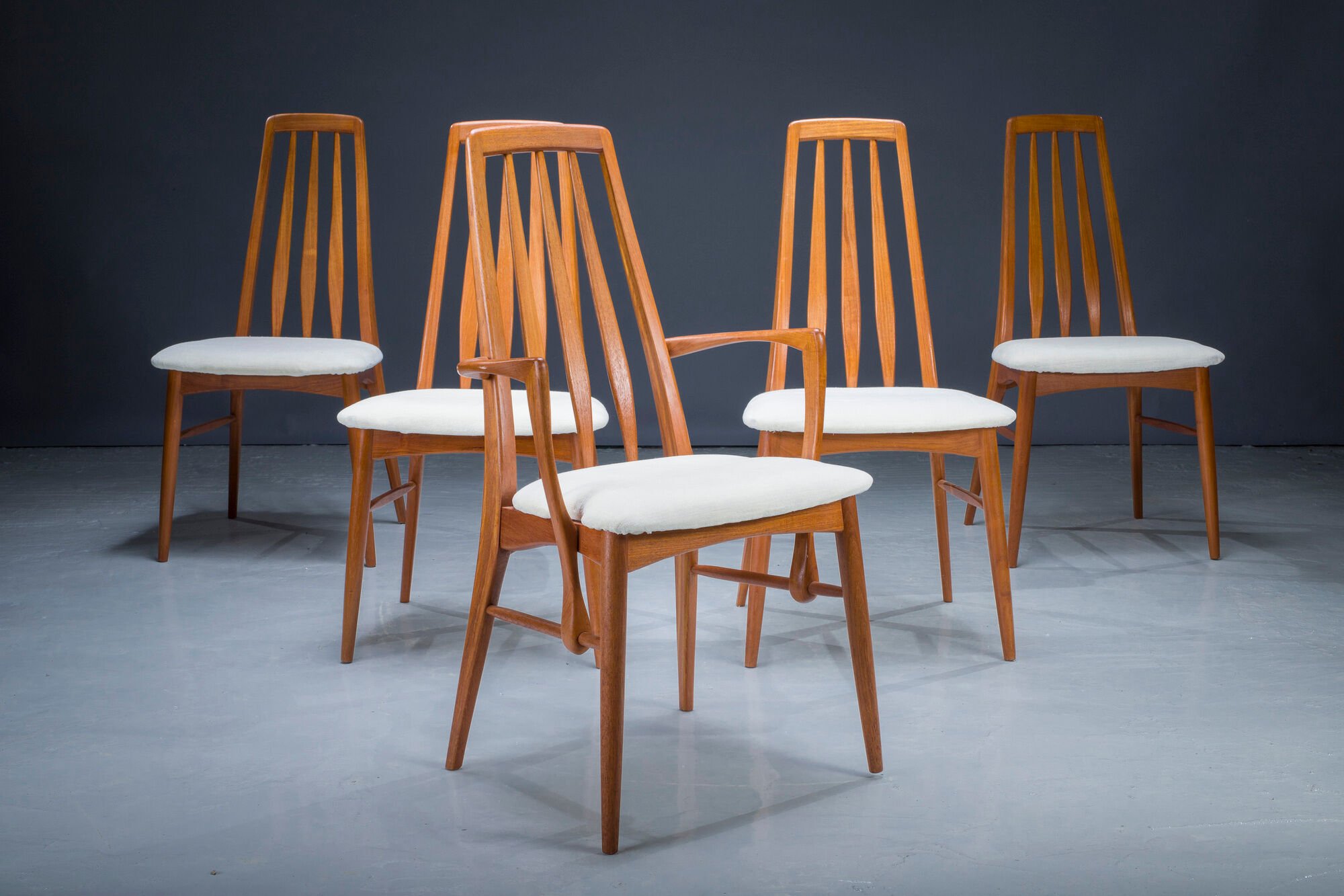 Dining chairs model "eva" by Niels Koefoed for Hornslet Møbelfabrik, 1960