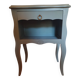Table de chevet / Guéridon rénové Vert Sauge & Bois brut