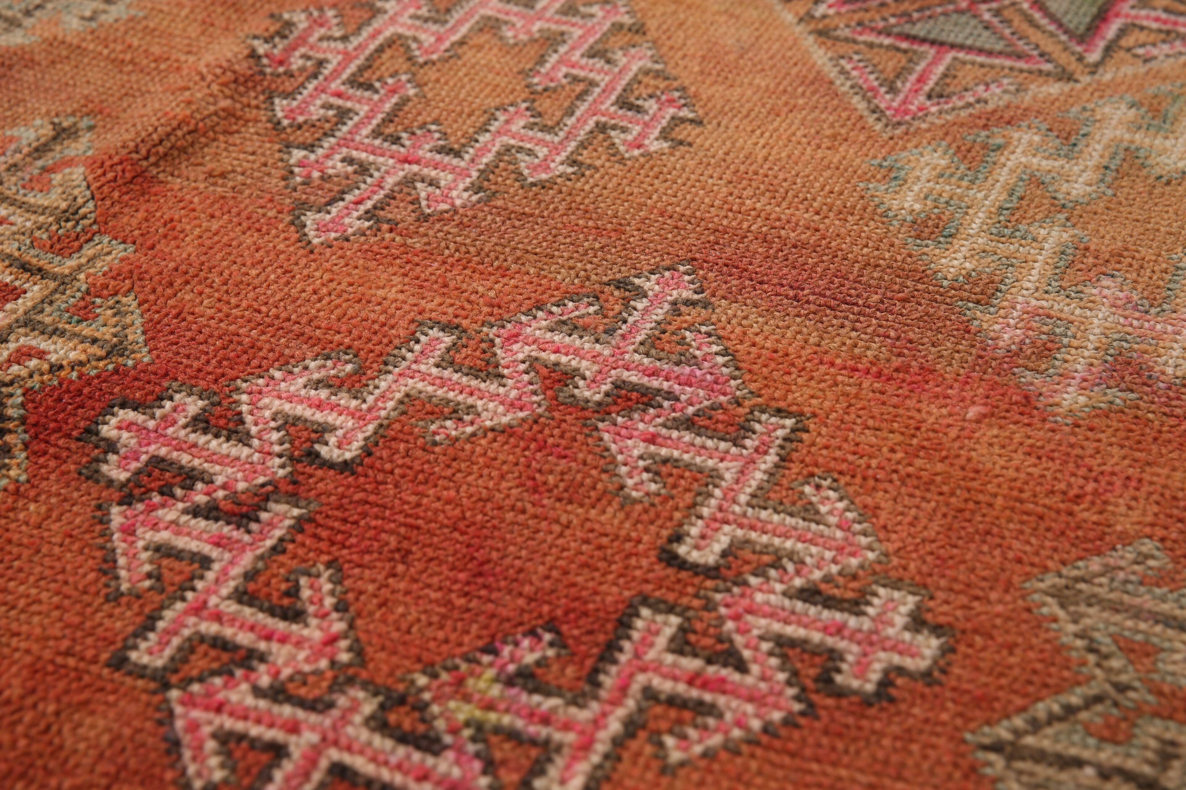 Vintage Moroccan Wool Rug 185 x 337 cm - Berber Handmade Rug - Bohemian Rug