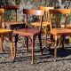 Mix 6 bistro chairs 50s/60s in curved wood