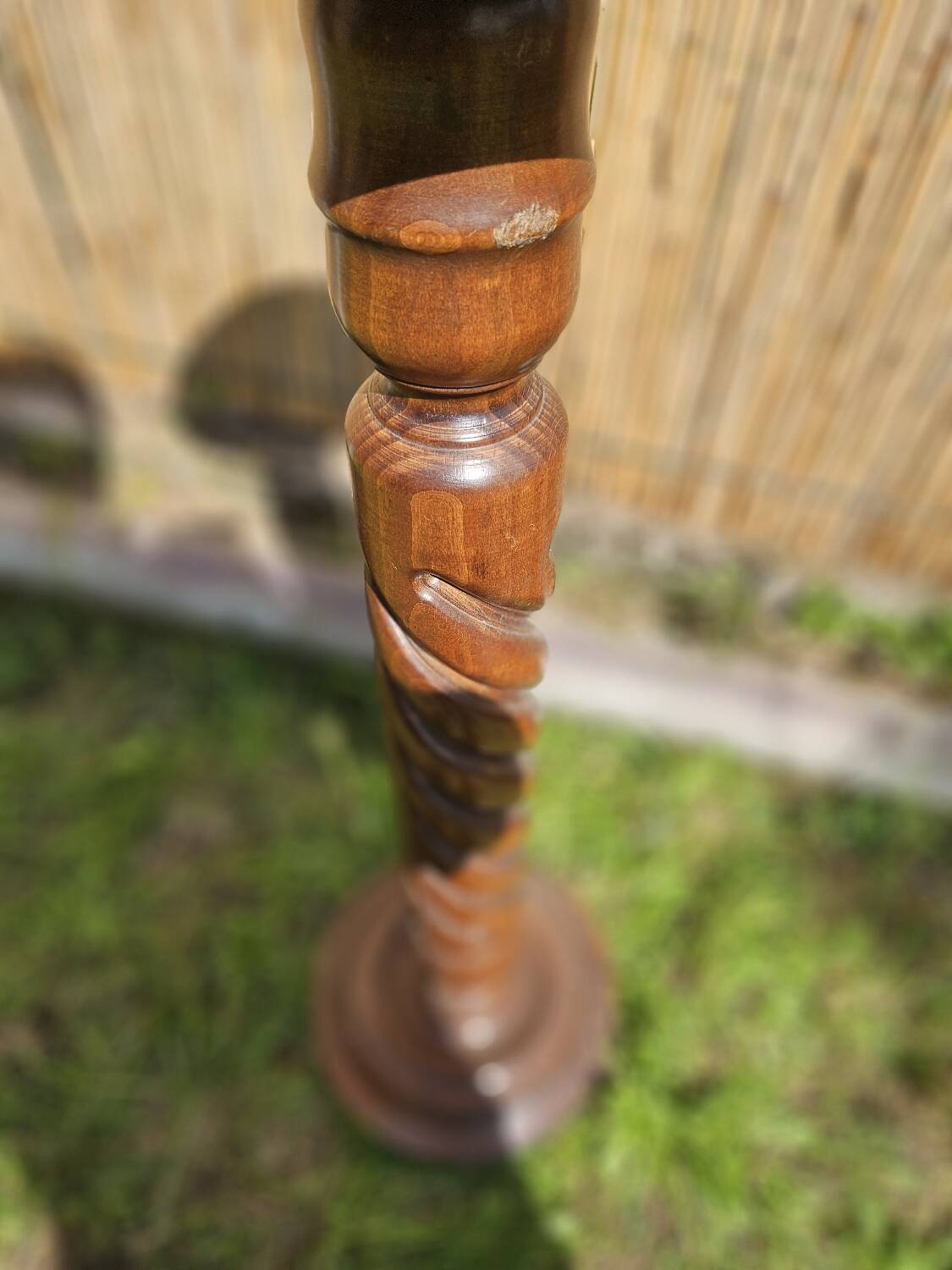 Vintage twisted turned wood column