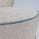 1950s, Danish armchair, reupholstered, creamy/white floral fabric.