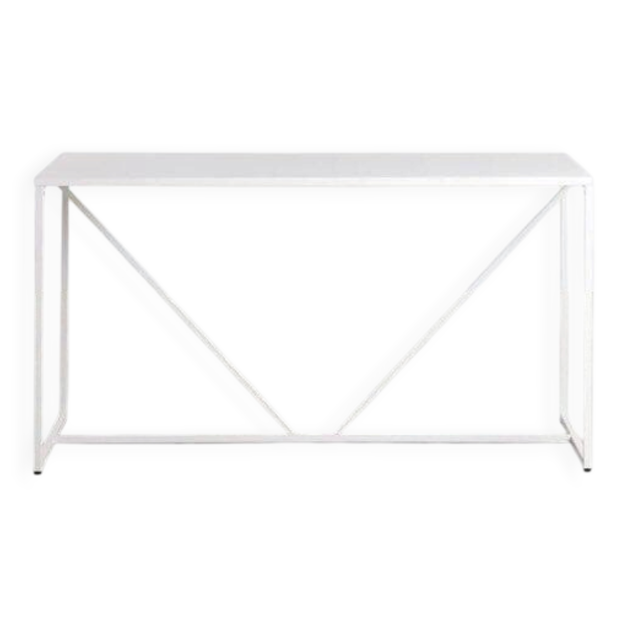 Table métallique blanche