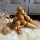 Old wooden bowling pins