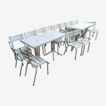 Set of chairs and tables bistro metal