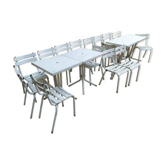 Lot de chaises et tables bistrot métal