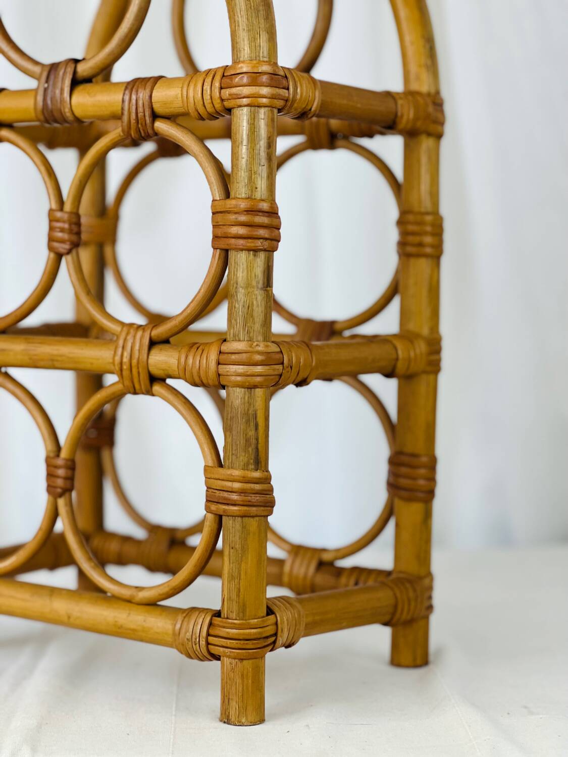 Vintage rattan bottle holder
