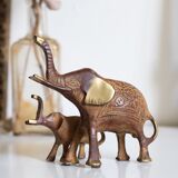 Iron and brass elephants