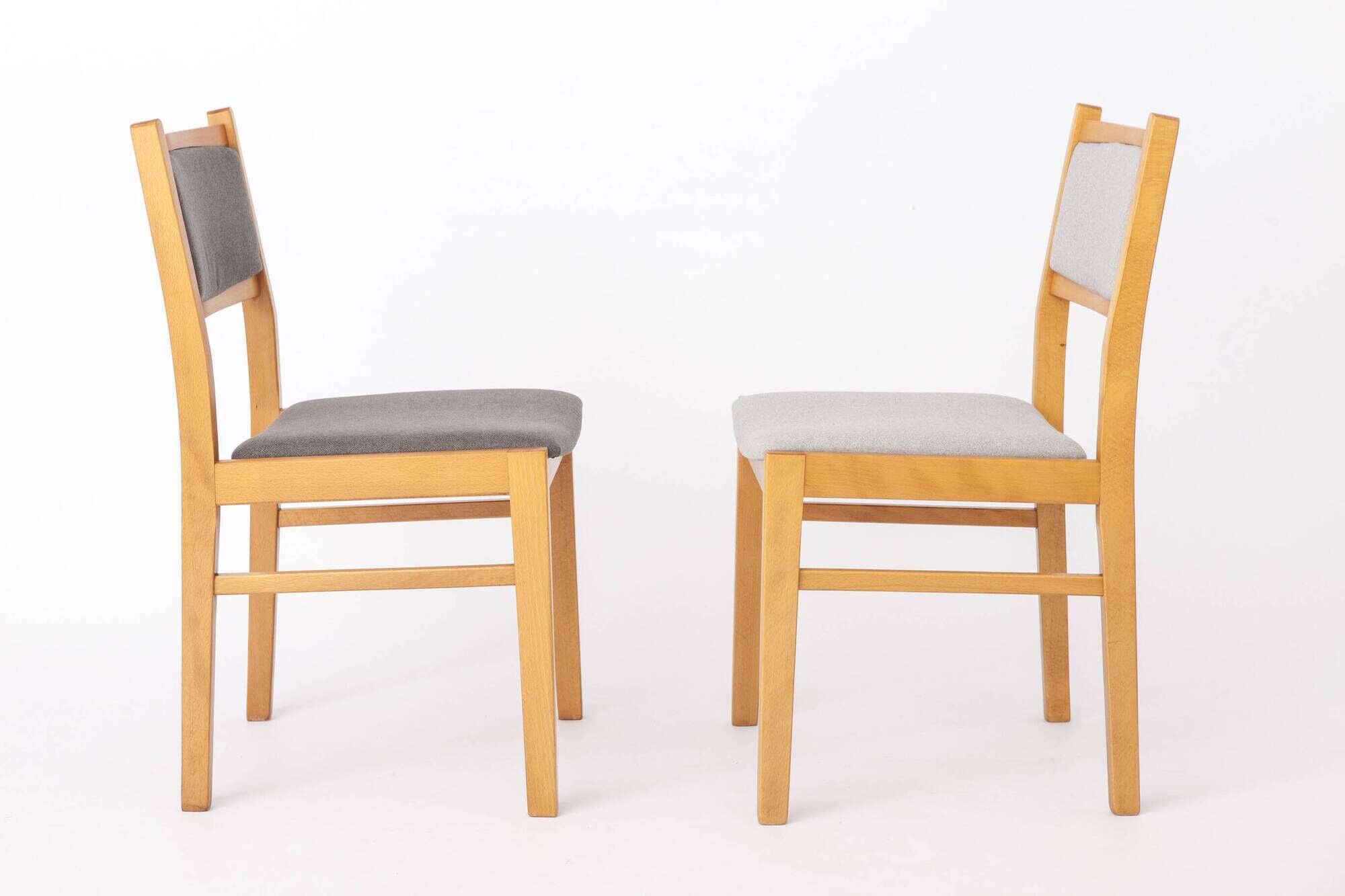 Set of 4 Vintage German Dining Chairs, Beechwood & Multicolor Upholstery