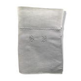 Drap 2 places lin brodé MB jour croisé