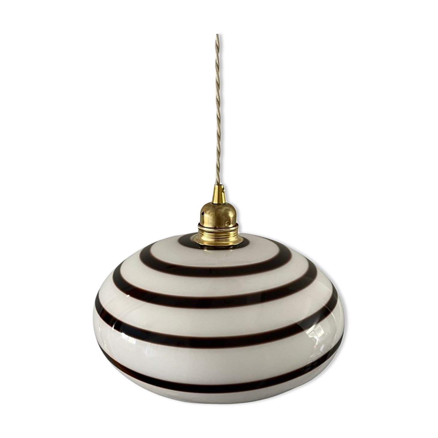 Vintage patterned opaline pendant lamp