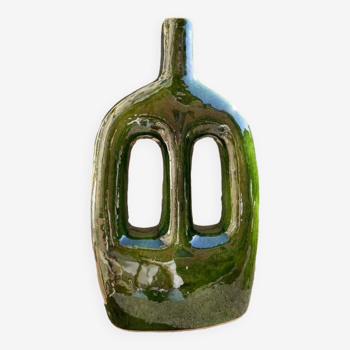 Vase Tamegroute , Poterie émaillèe en céramique faite à la main , Artisanat Authentique