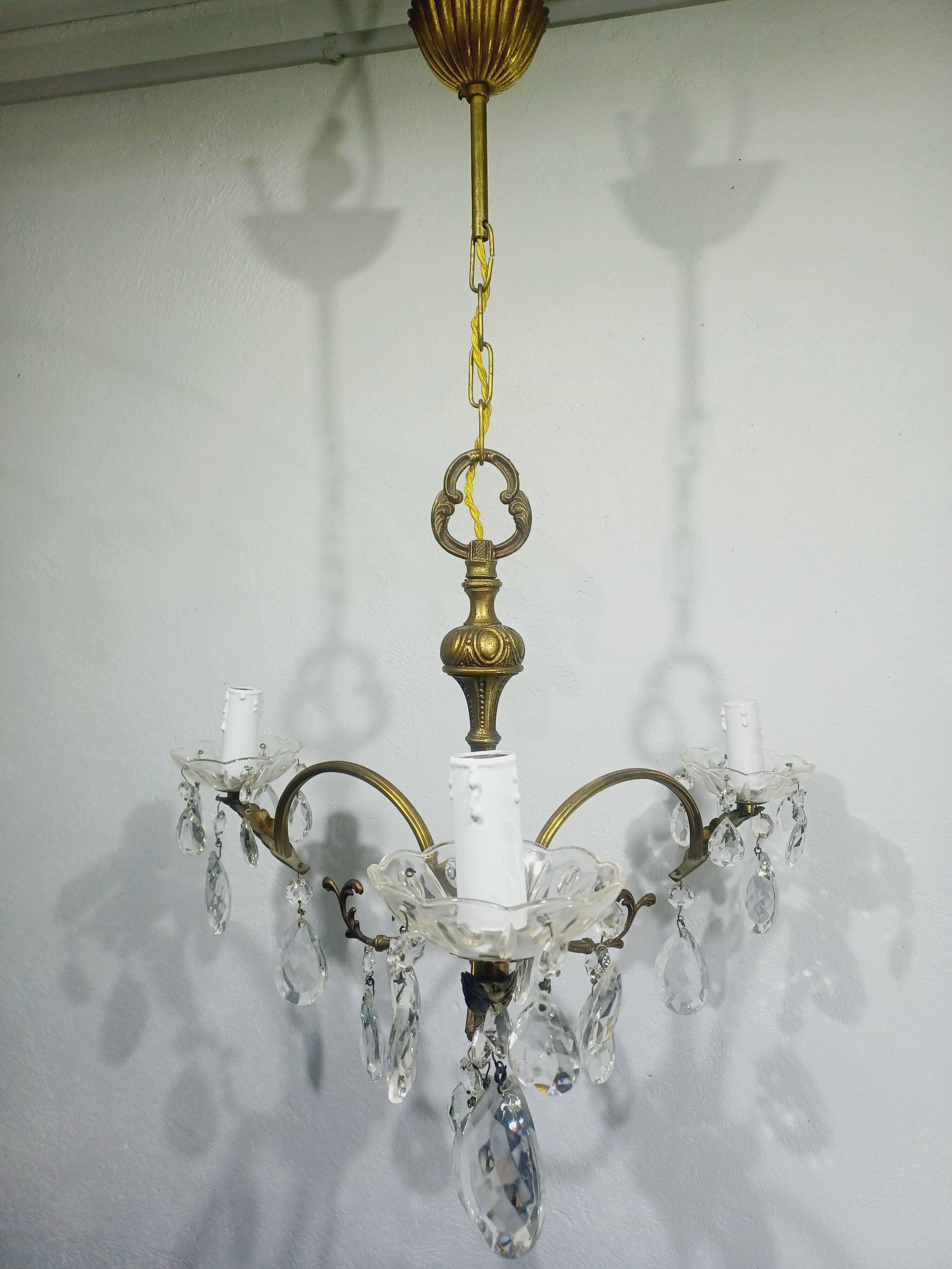 3-light bronze chandelier
