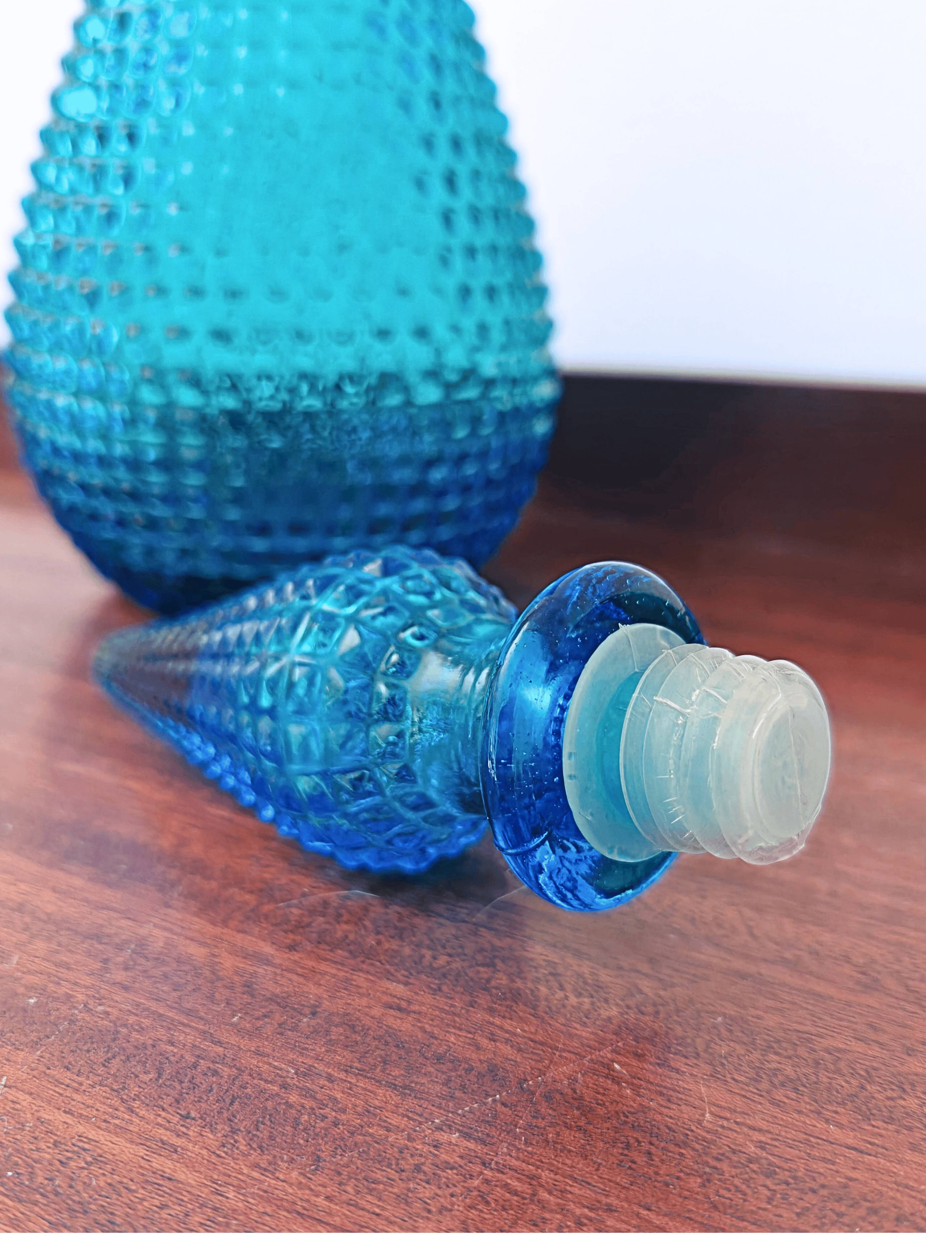 Empoli Diamond Cut Blue Carafe