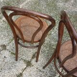 Pair of curved wooden Bistro chairs