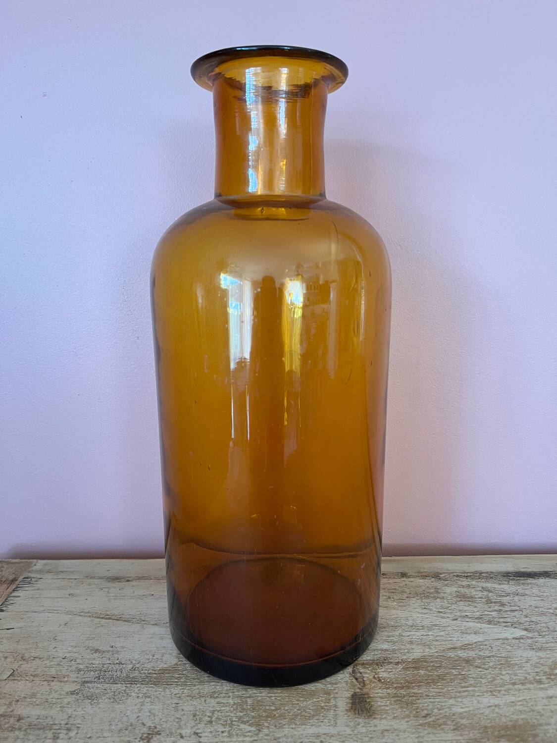 Amber glass bottle, vase