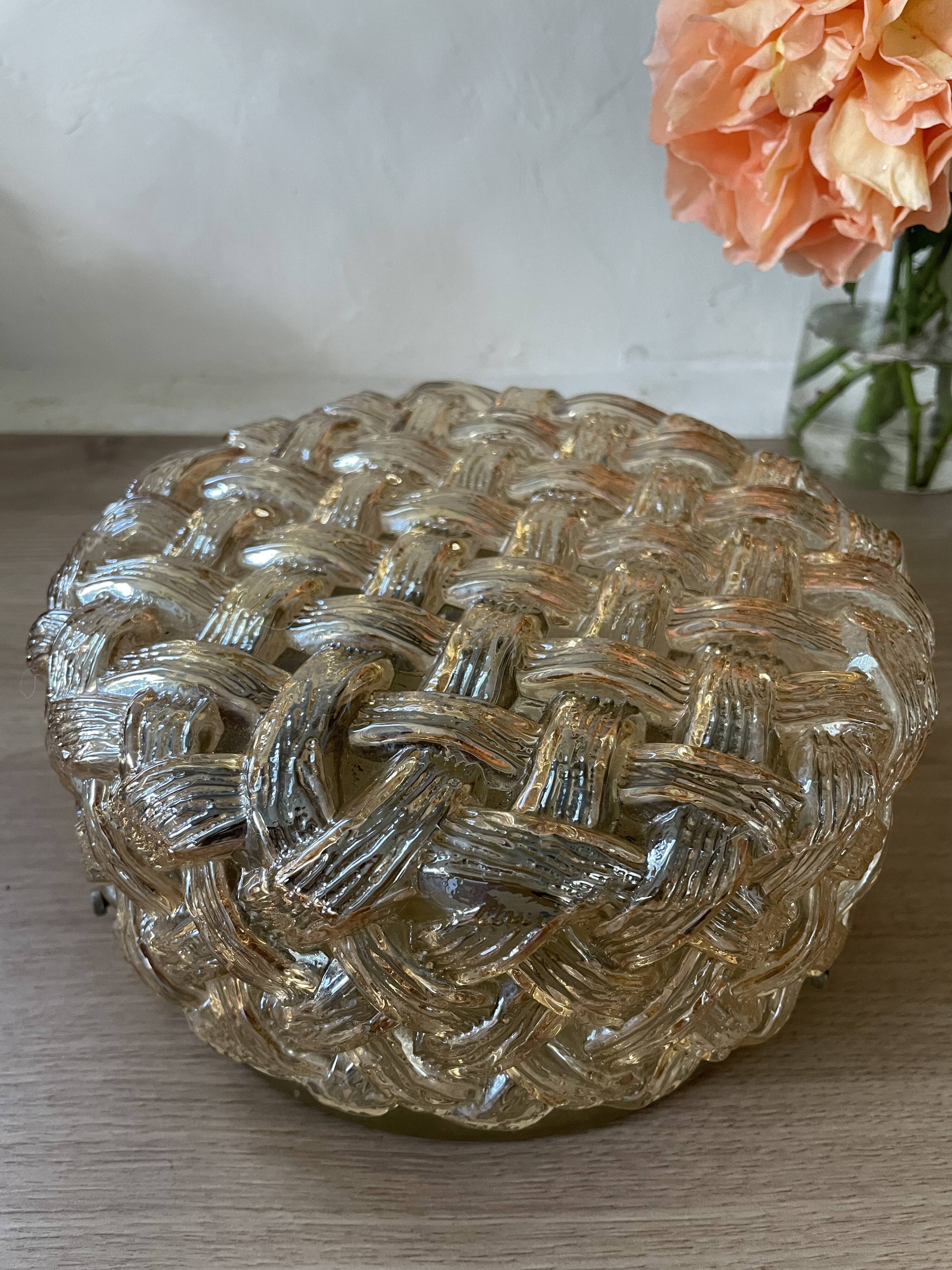 Vintage Amber Glass Wall/Ceiling Light