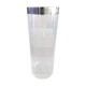 Vase en cristal 25cm avec liseré argenté