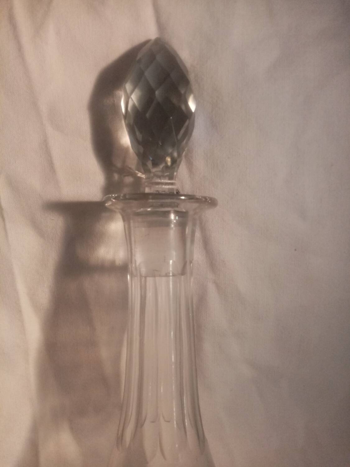 Antique Portieux cut crystal carafe signed
