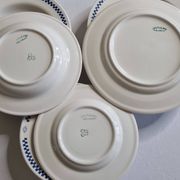 Service of 18 vintage dessert, hollow and flat plates with checkerboard pattern, 1950s