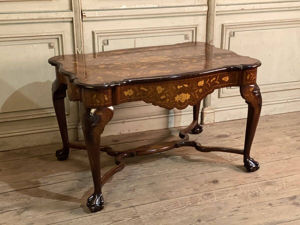 Dutch marquetry table, 19th century