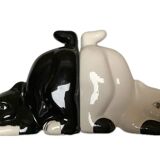 Porcelain cat bookends