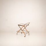 Cesare Lacca Cart in Faux Bamboo and Brass, 1950