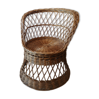 Fauteuil en osier vintage