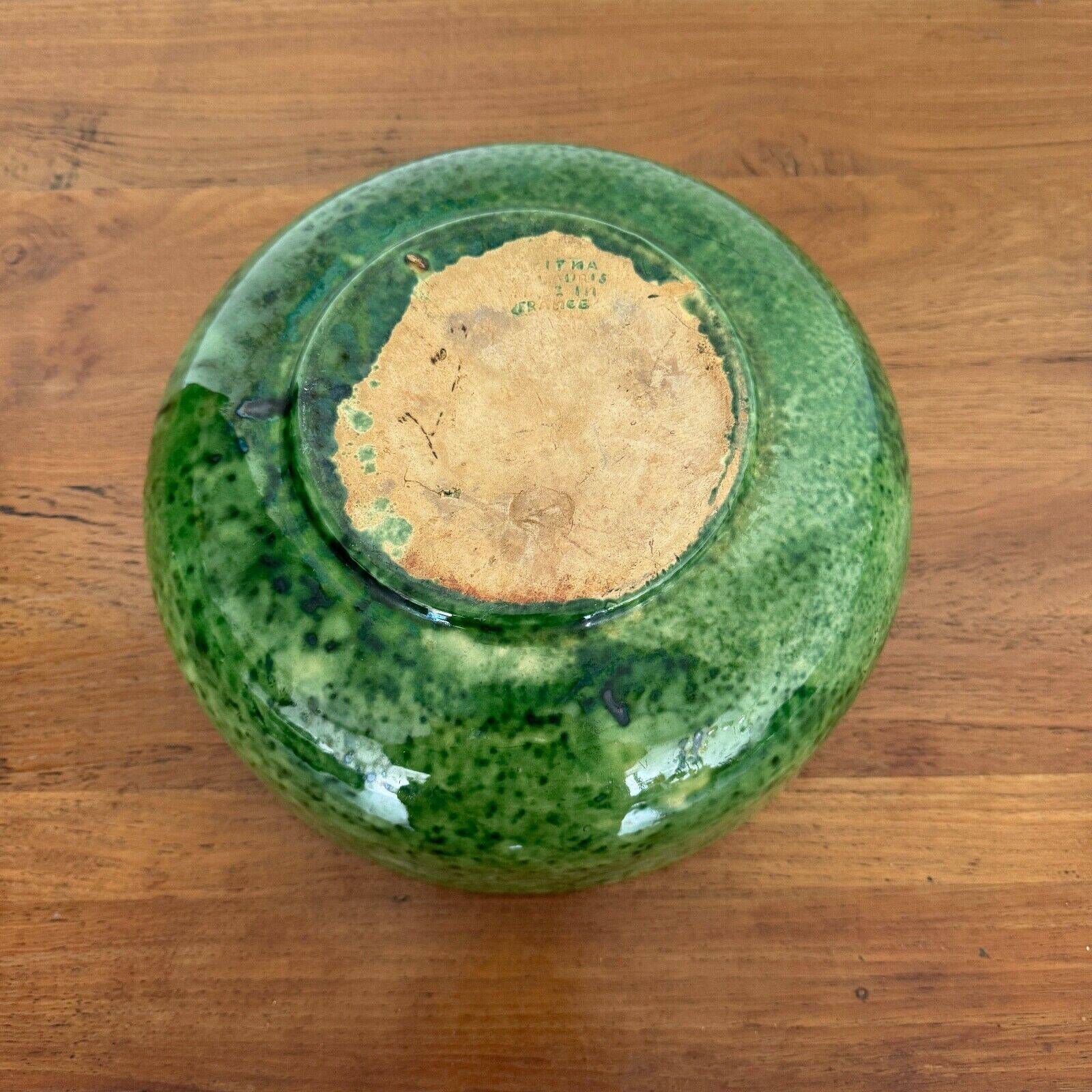 Ceramic from Vallauris France green salad bowl