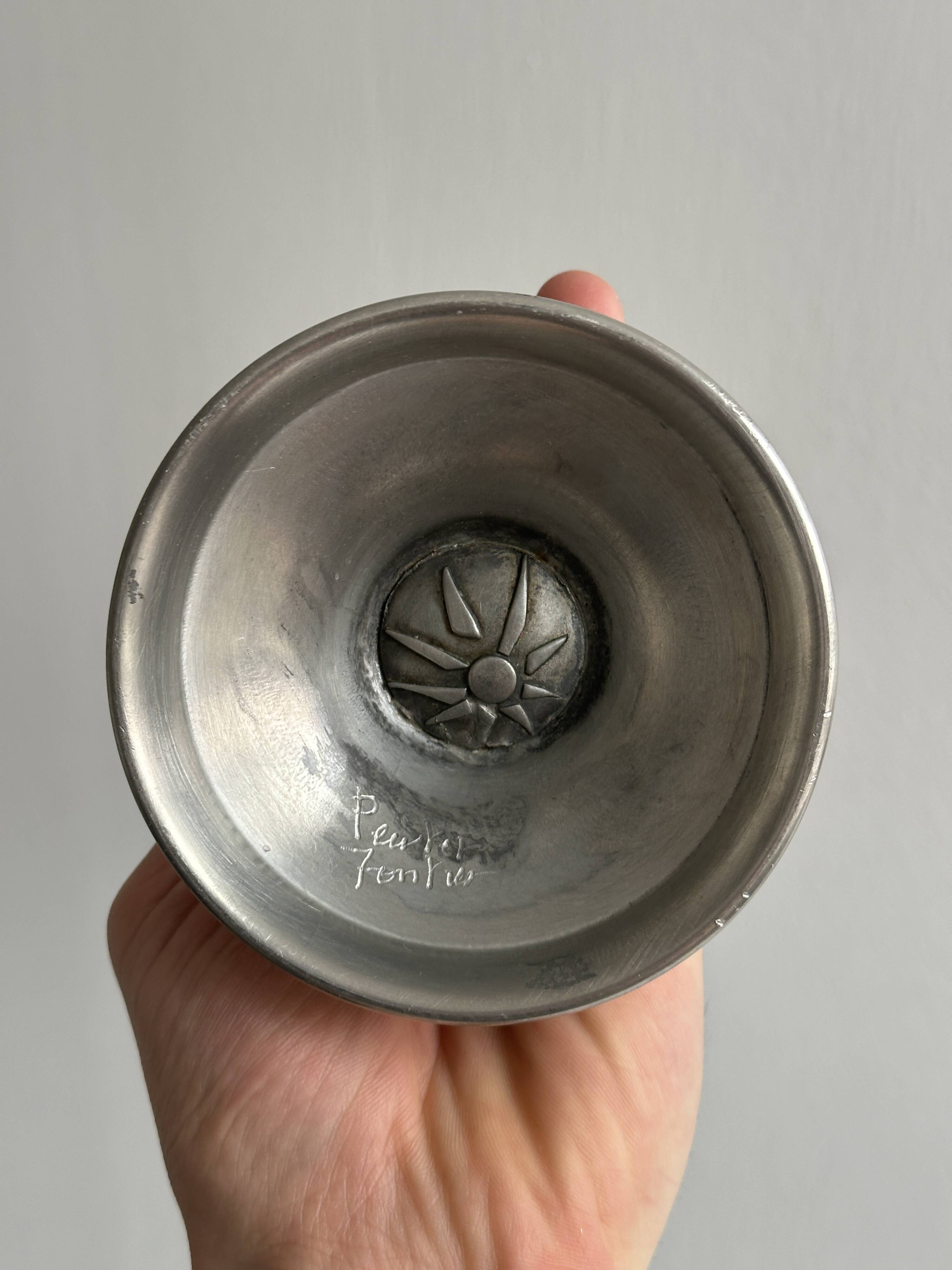 Silver metal candle holder