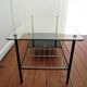 Two-tray coffee trays glass gold metal magazine holder 1960s