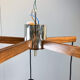 5-bulb cascade lamp, rosewood, chrome and textured glass shades, 1960s