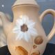 Vintage teapot white dogwood flower hand decoration