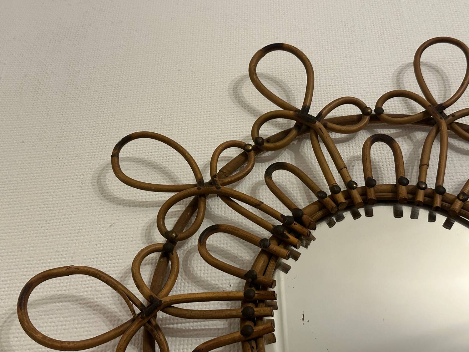Vintage rattan mirror