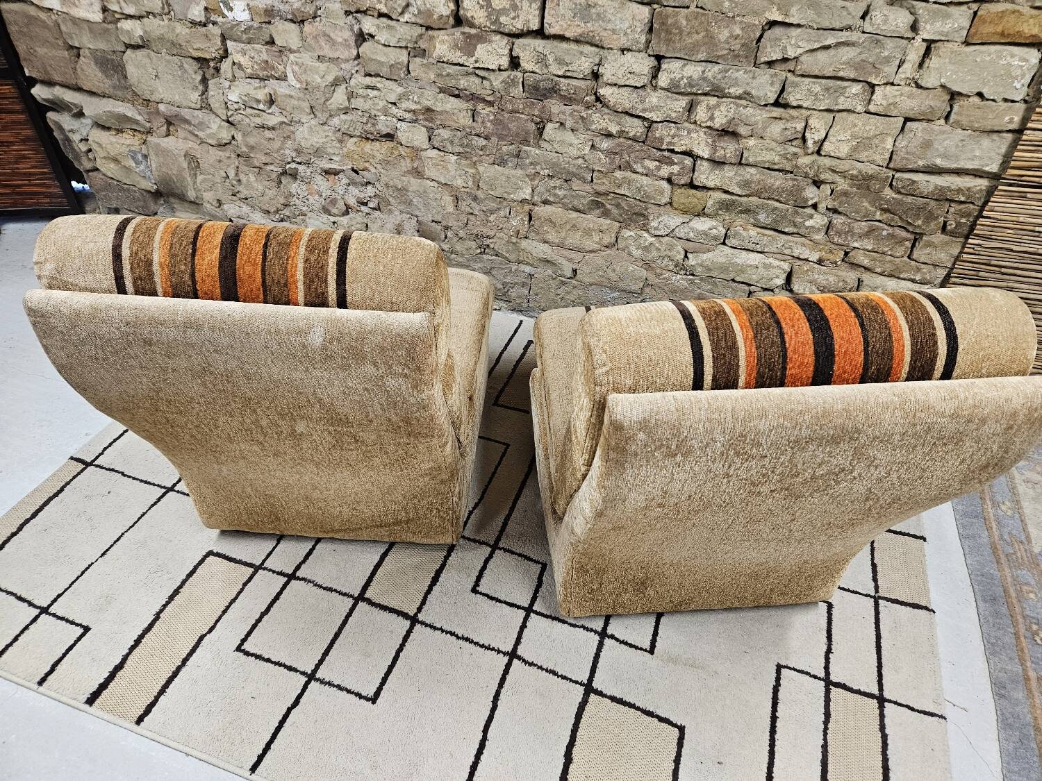Pair of vintage fireside chairs 1970"