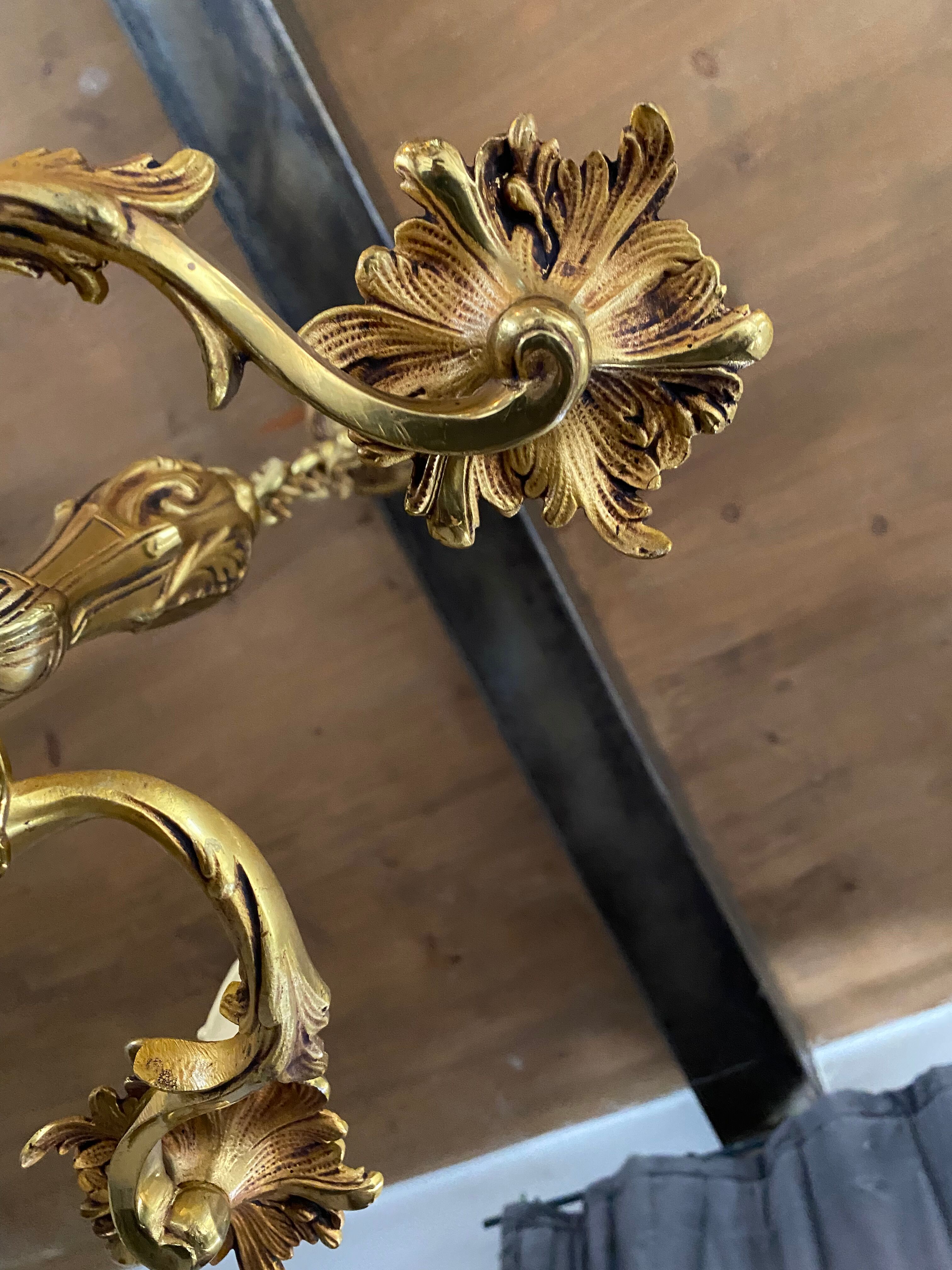 Gilded bronze chandelier Louis XV