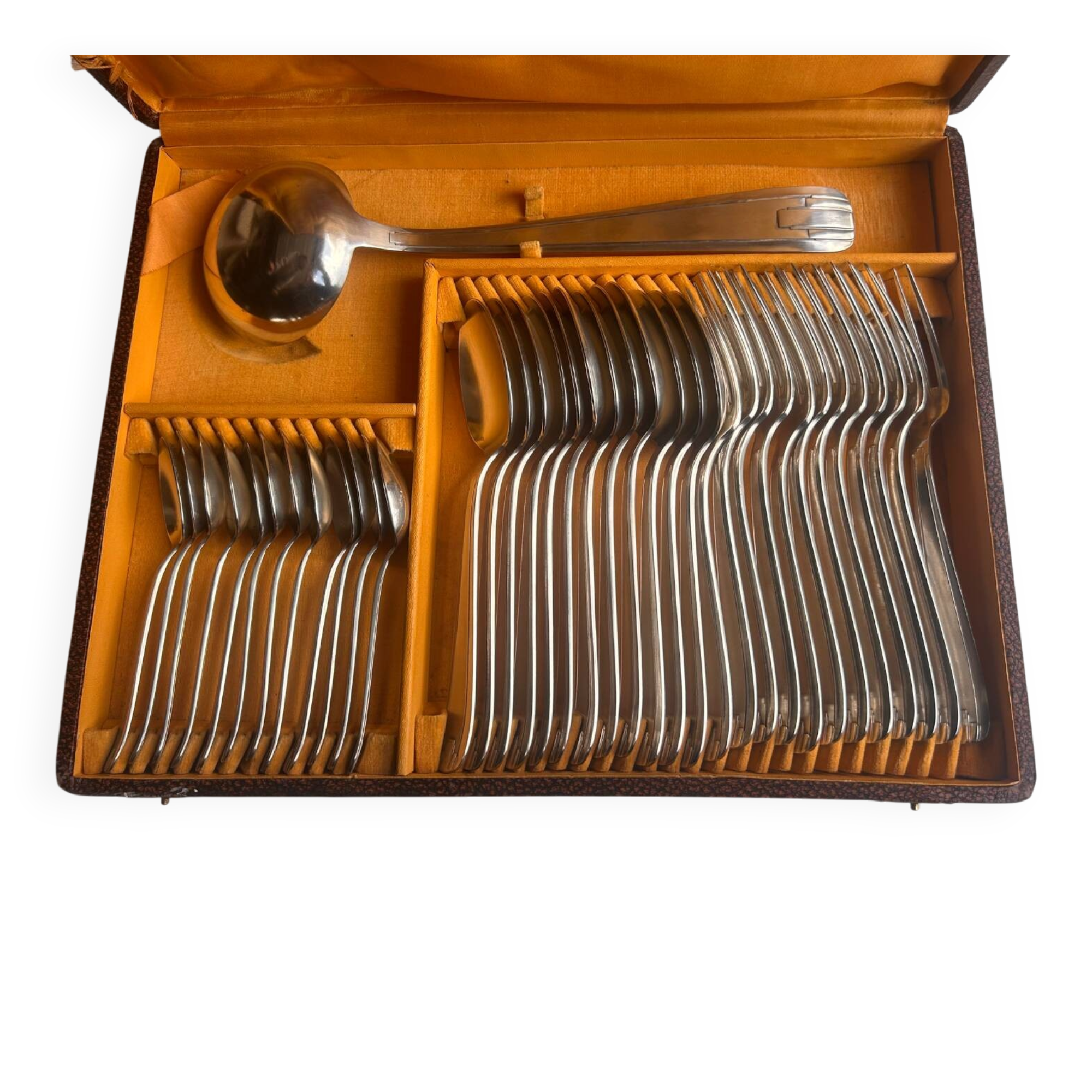 Silver-plated cutlery set by André Blanchet, early 20th century.